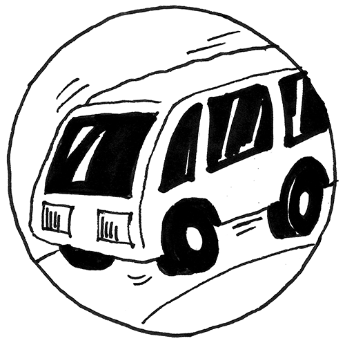 Comic-Zeichnung für den Full-Service für Gruppen
